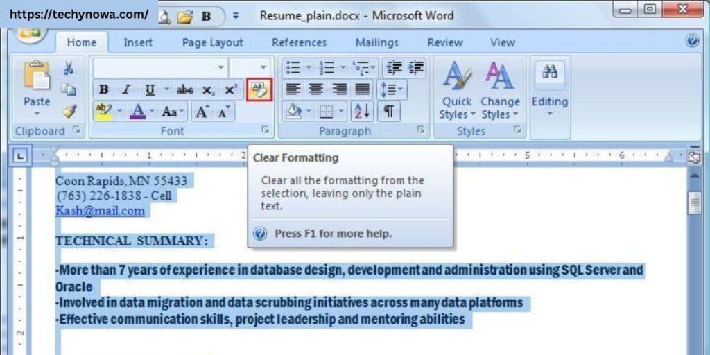 Basic Editing and Formatting