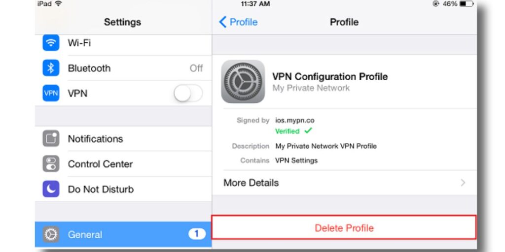 Removing a VPN Profile Completely