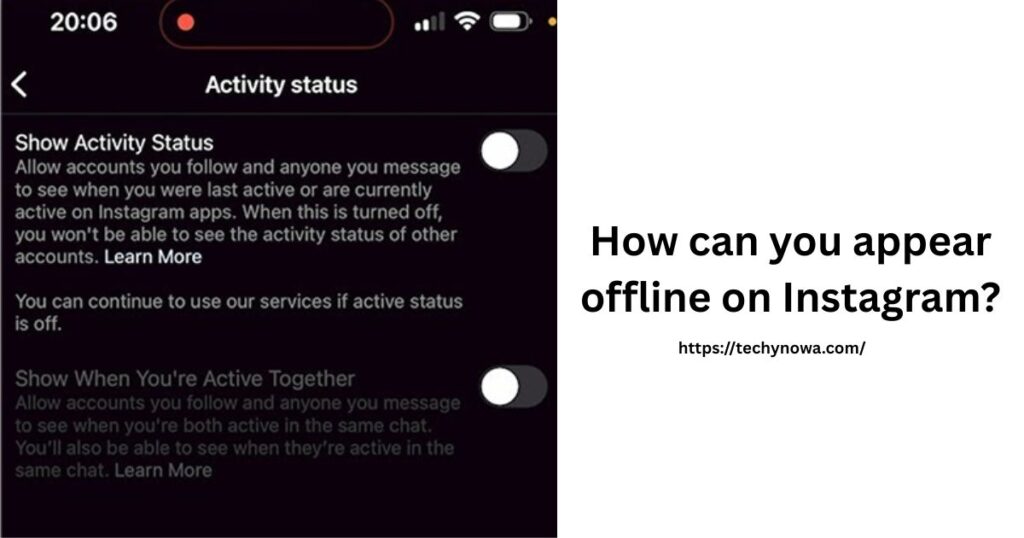 How can you appear offline on Instagram?