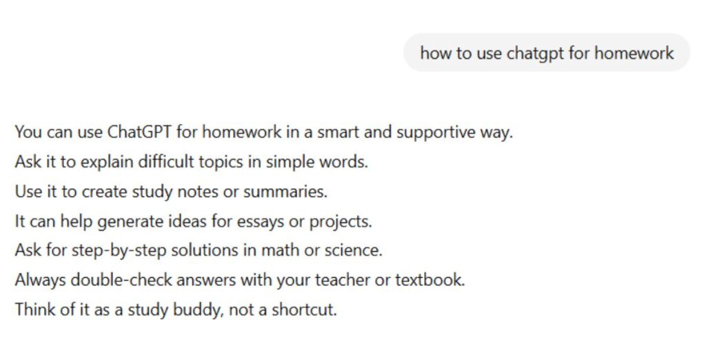 how to use chatgpt for homework