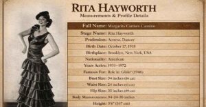 Rita Hayworth Measurements